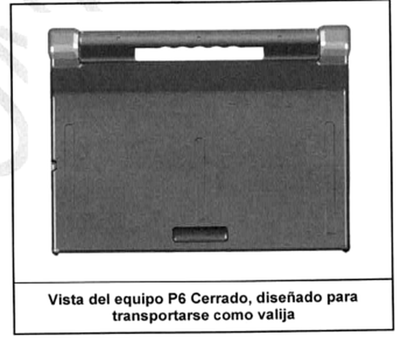 Equipo cerrado, dispuesto para transporte