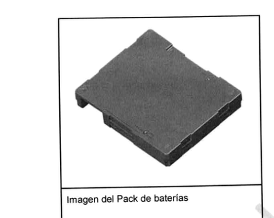 Pack de baterías mostrado en la documentación